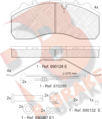 R Brake RB1194-118 - Тормозные колодки, дисковые, комплект autodnr.net