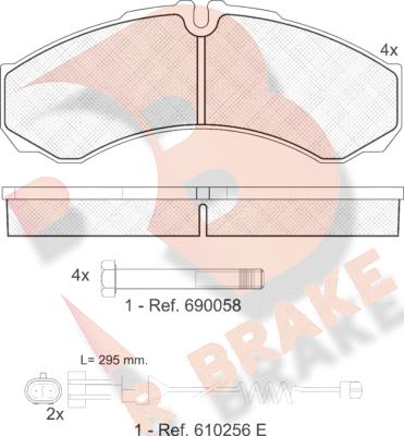 R Brake RB1208-117 - Гальмівні колодки, дискові гальма autocars.com.ua