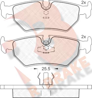 R Brake RB1214 - Гальмівні колодки, дискові гальма autocars.com.ua