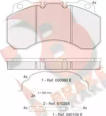 R Brake RB1245-119 - Гальмівні колодки, дискові гальма autocars.com.ua