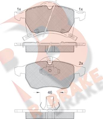 R Brake RB1248 - Гальмівні колодки, дискові гальма autocars.com.ua