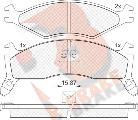 R Brake RB1270-205 - Гальмівні колодки, дискові гальма autocars.com.ua