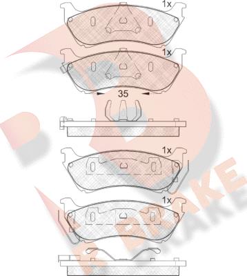 R Brake RB1277 - Гальмівні колодки, дискові гальма autocars.com.ua