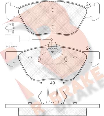 R Brake RB1283 - Тормозные колодки, дисковые, комплект autodnr.net