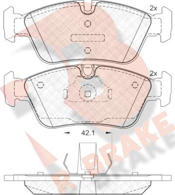 R Brake RB1295 - Гальмівні колодки, дискові гальма autocars.com.ua