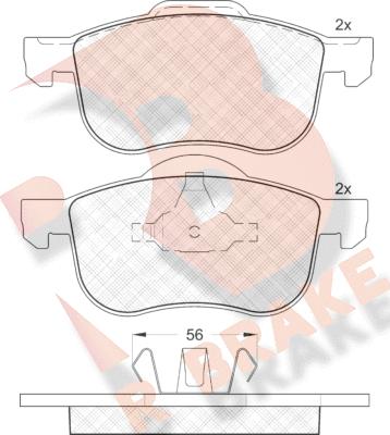 R Brake RB1297 - Гальмівні колодки, дискові гальма autocars.com.ua