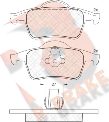 R Brake RB1298 - Гальмівні колодки, дискові гальма autocars.com.ua