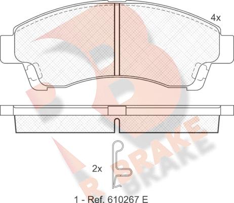 R Brake RB1324 - Гальмівні колодки, дискові гальма autocars.com.ua