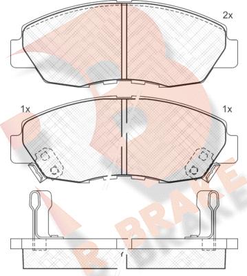 R Brake RB1329 - Гальмівні колодки, дискові гальма autocars.com.ua