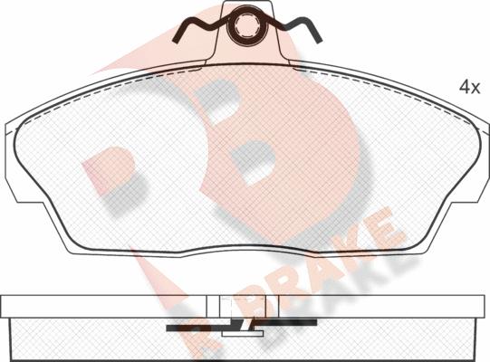 R Brake RB1332 - Гальмівні колодки, дискові гальма autocars.com.ua