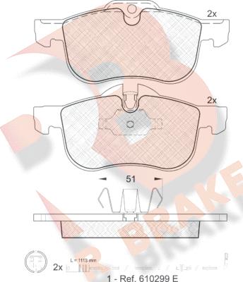 R Brake RB1335-203 - Гальмівні колодки, дискові гальма autocars.com.ua