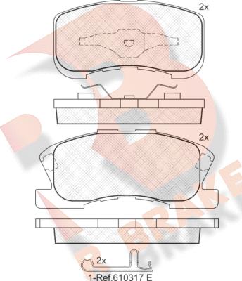 R Brake RB1342 - Гальмівні колодки, дискові гальма autocars.com.ua