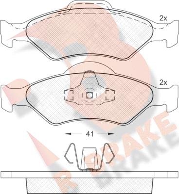 R Brake RB1344 - Гальмівні колодки, дискові гальма autocars.com.ua