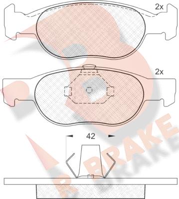 R Brake RB1348 - Гальмівні колодки, дискові гальма autocars.com.ua