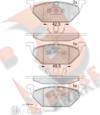 R Brake RB1349-071 - Тормозные колодки, дисковые, комплект autodnr.net