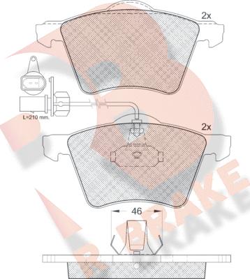 R Brake RB1350 - Гальмівні колодки, дискові гальма autocars.com.ua