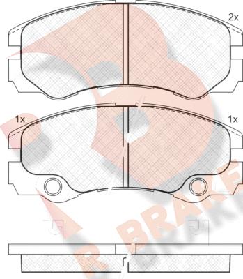 R Brake RB1354 - Гальмівні колодки, дискові гальма autocars.com.ua