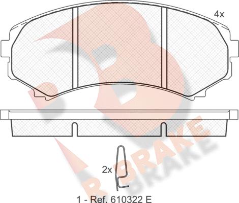 R Brake RB1374 - Тормозные колодки, дисковые, комплект autodnr.net