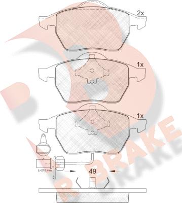 R Brake RB1384 - Гальмівні колодки, дискові гальма autocars.com.ua