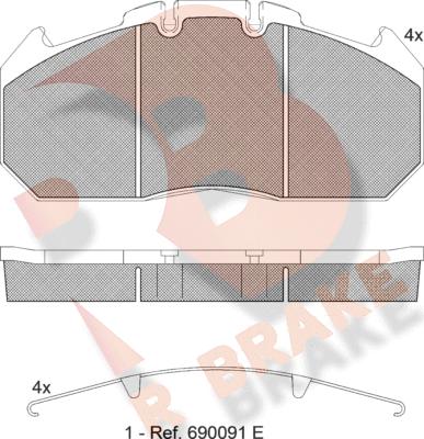 R Brake RB1405-067 - Тормозные колодки, дисковые, комплект autodnr.net