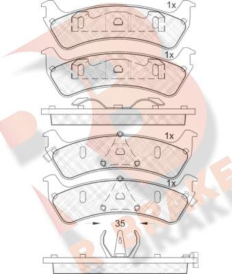 R Brake RB1409 - Гальмівні колодки, дискові гальма autocars.com.ua