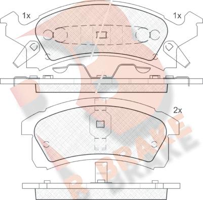 R Brake RB1412 - Гальмівні колодки, дискові гальма autocars.com.ua