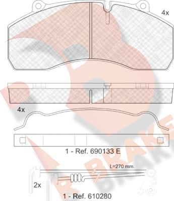 R Brake RB1423-118 - Гальмівні колодки, дискові гальма autocars.com.ua