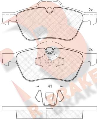 R Brake RB1434 - Гальмівні колодки, дискові гальма autocars.com.ua