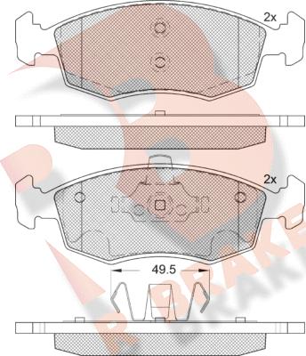 R Brake RB1441-203 - Гальмівні колодки, дискові гальма autocars.com.ua