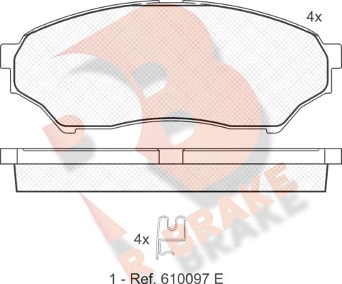 R Brake RB1443 - Тормозные колодки, дисковые, комплект autodnr.net