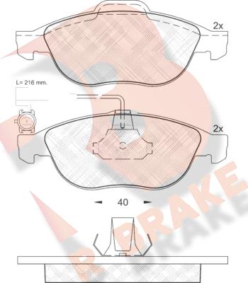 R Brake RB1446 - Гальмівні колодки, дискові гальма autocars.com.ua