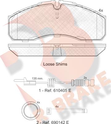 R Brake RB1499-203 - Гальмівні колодки, дискові гальма autocars.com.ua