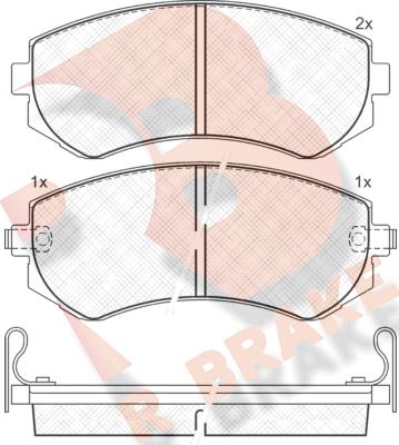 R Brake RB1517 - Гальмівні колодки, дискові гальма autocars.com.ua