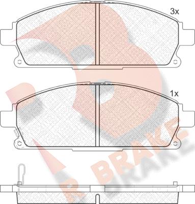 R Brake RB1521-200 - Гальмівні колодки, дискові гальма autocars.com.ua