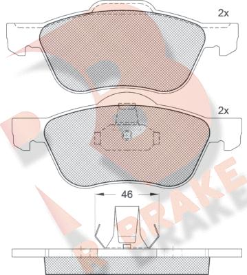 R Brake RB1528 - Гальмівні колодки, дискові гальма autocars.com.ua