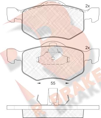 R Brake RB1532 - Гальмівні колодки, дискові гальма autocars.com.ua