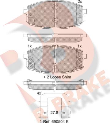 R Brake RB1540-208 - Гальмівні колодки, дискові гальма autocars.com.ua