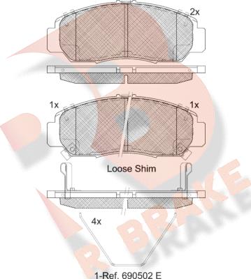 R Brake RB1543-208 - Гальмівні колодки, дискові гальма autocars.com.ua