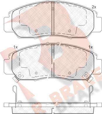 R Brake RB1543 - Гальмівні колодки, дискові гальма autocars.com.ua