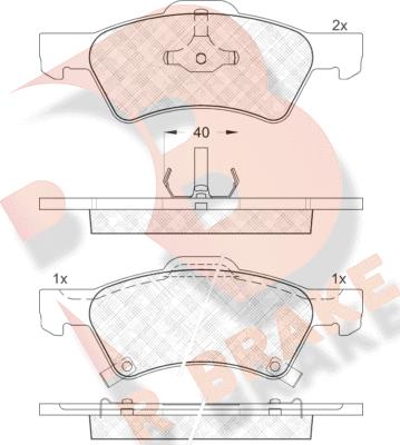 R Brake RB1544 - Гальмівні колодки, дискові гальма autocars.com.ua