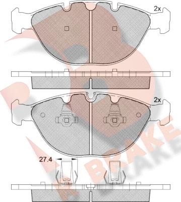 R Brake RB1547 - Гальмівні колодки, дискові гальма autocars.com.ua