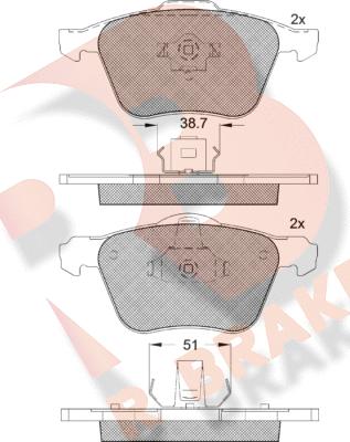 R Brake RB1551 - Гальмівні колодки, дискові гальма autocars.com.ua