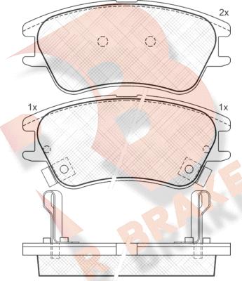 R Brake RB1557 - Гальмівні колодки, дискові гальма autocars.com.ua