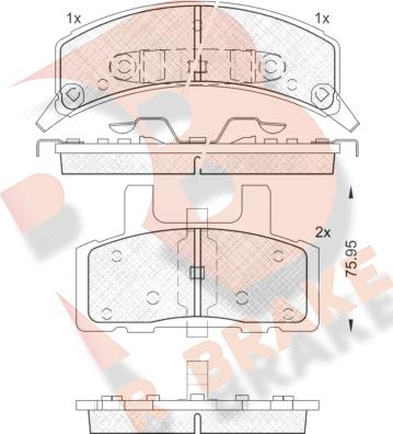 R Brake RB1563 - Гальмівні колодки, дискові гальма autocars.com.ua