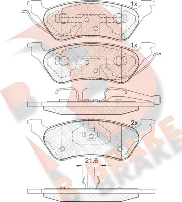 R Brake RB1564 - Тормозные колодки, дисковые, комплект autodnr.net