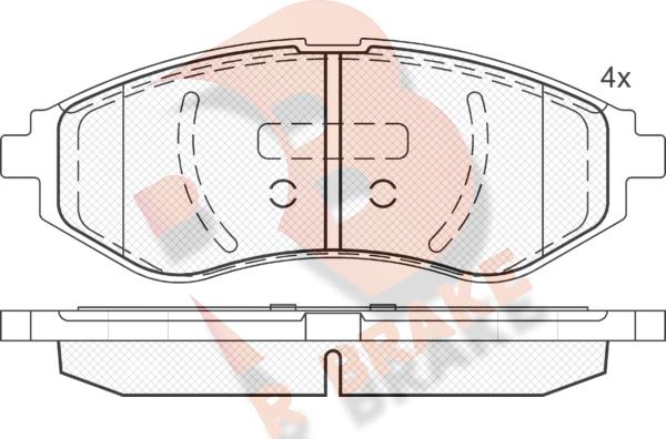 R Brake RB1566 - Гальмівні колодки, дискові гальма autocars.com.ua