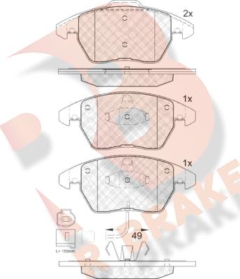 R Brake RB1567 - Гальмівні колодки, дискові гальма autocars.com.ua