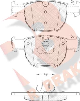 R Brake RB1574 - Гальмівні колодки, дискові гальма autocars.com.ua