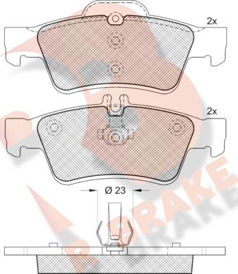 R Brake RB1576-396 - Гальмівні колодки, дискові гальма autocars.com.ua