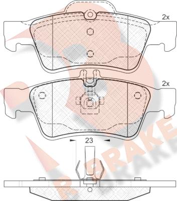 R Brake RB1576 - Гальмівні колодки, дискові гальма autocars.com.ua